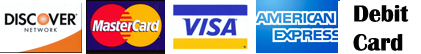 Visa, Master Card, Discover, Debit